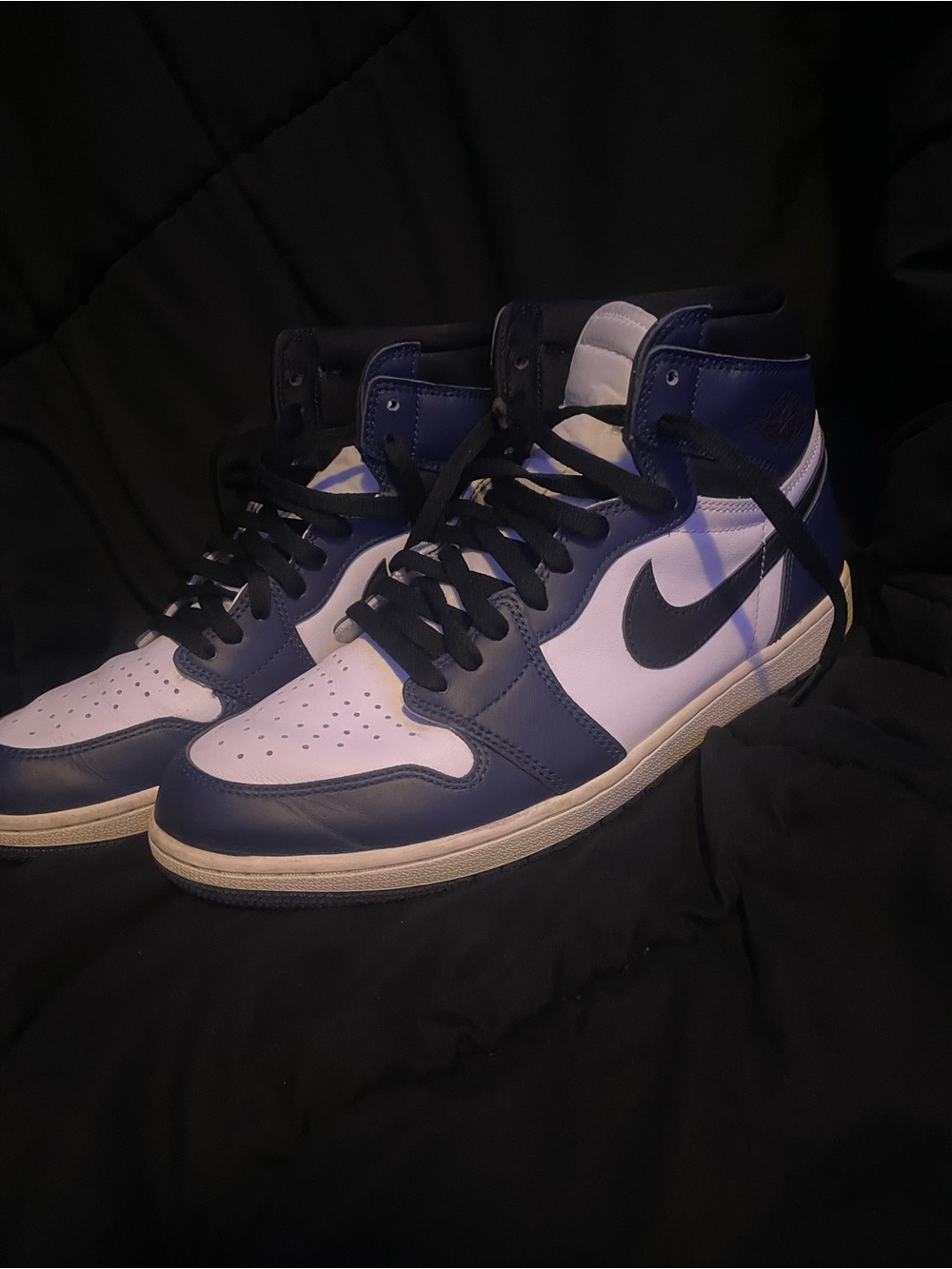 Jordan High-Top Sneakers in Navy and White